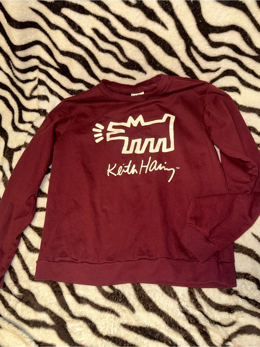 Unisex Maroon Graphic Crewneck Sweatshirt